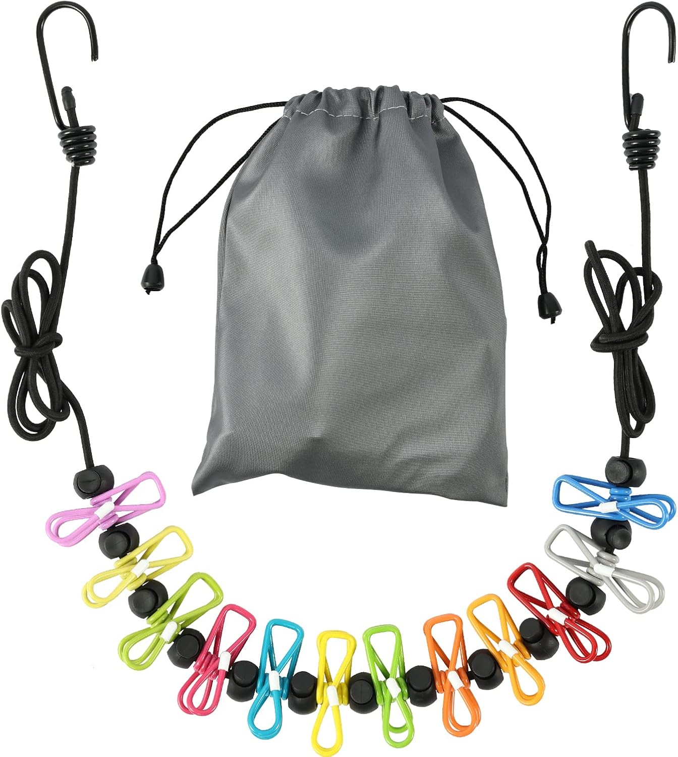 Portable Travel Clothesline with 12 Clips - Image 1
