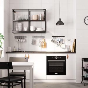 Rack with 10 Hooks - 17 Inch Black Farmhouse Kitchen Rail, Hanging Organizer for Pots, Pans, Utensils, Mugs & Towels, Sturdy Rustic Wall Mount Rod - Image 2