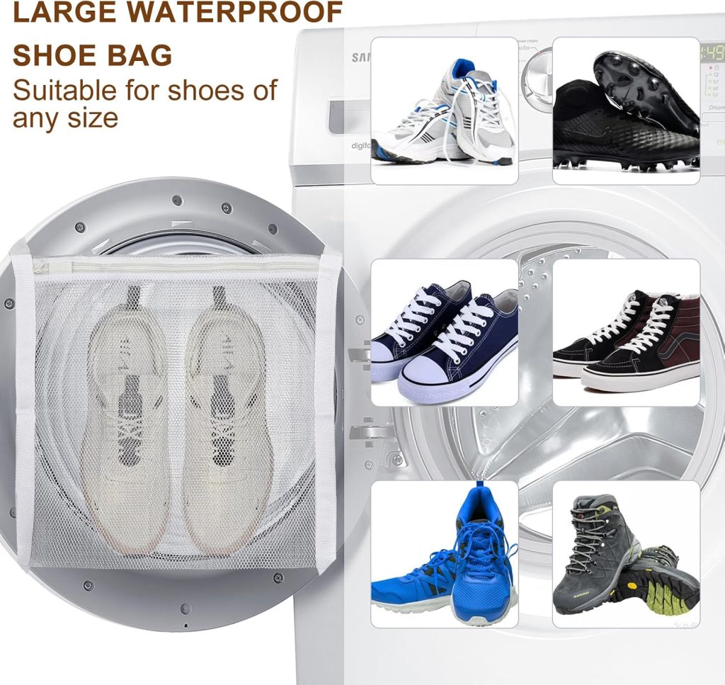 Two-Pack Mesh Shoe Drying Bags for Washer and Dryer