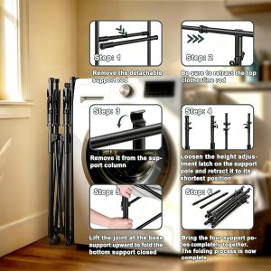 Double-Rod Rolling Clothes Drying Rack - Image 3
