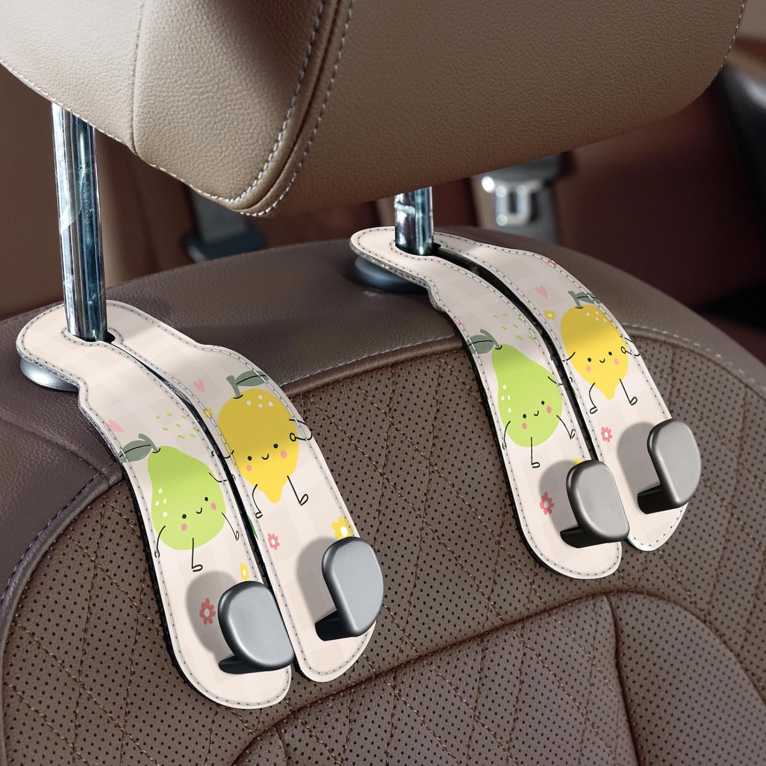 Purse Hook for Car - Universal Premium Stitched Leather and Aluminum-Magnesium Alloy Double Car Seat Back Storage Hook for Purses, Handbags, Bags (2 Pack),Black - Image 17