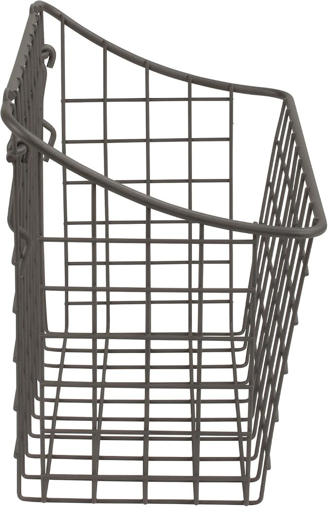 Pegboard & Wall Mount Basket, 10" x 5" 7", Industrial Gray, 10, L