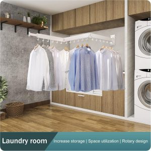Wall-Mounted Folding Clothes Drying Rack with Extension Arms - Image 3