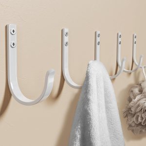 Wall Hooks for Hanging Towel/Coat - 22LB Screw in Metal Hanger Wall Mount, for Outdoor, Closet, Door, Bathrooms, for Backpack, Robe, Black 5 Pack - Image 9