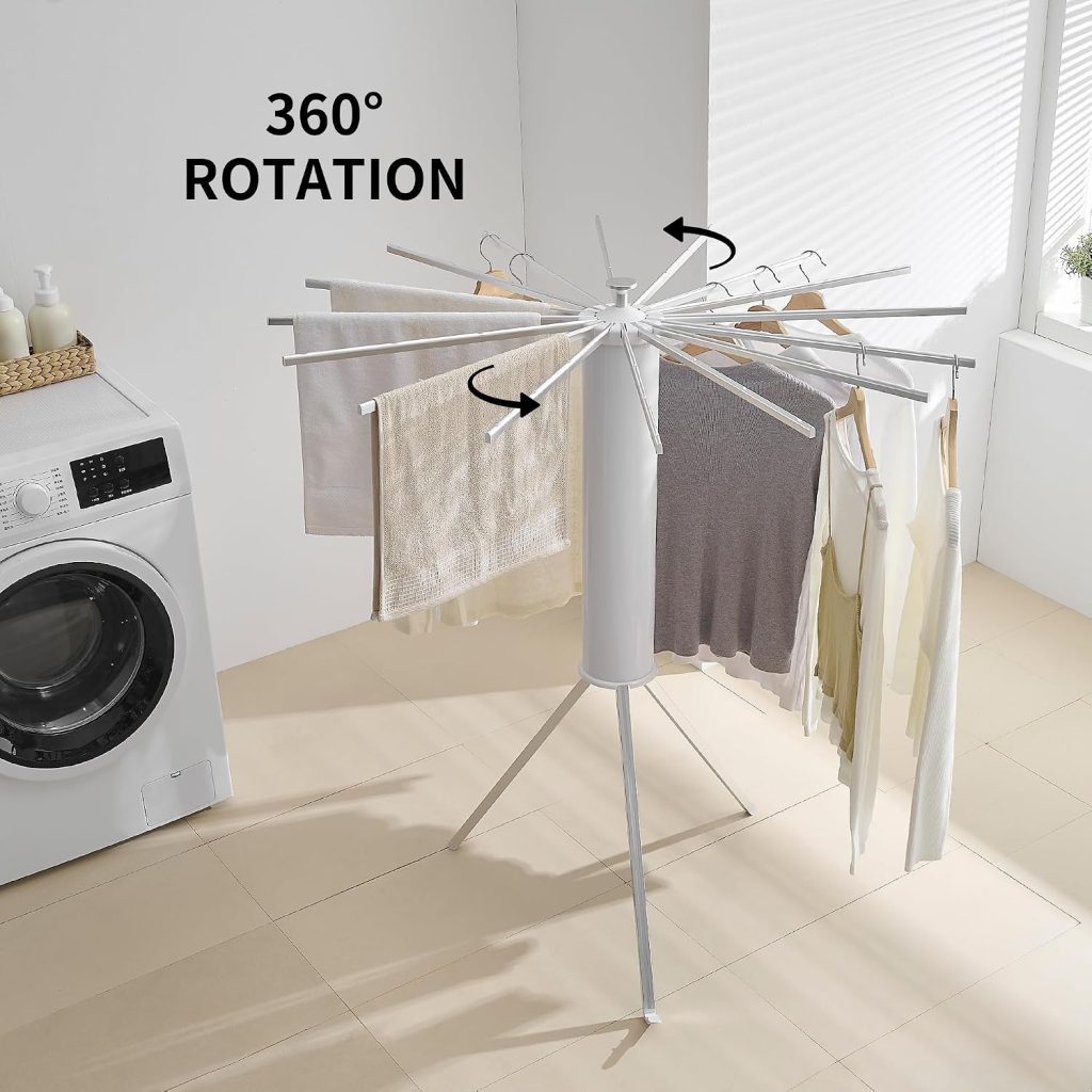 Sixteen-Arm Folding Clothes Drying Stand