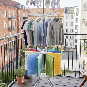 Three-Tier Rotating Portable Clothes Drying Rack - Image 2