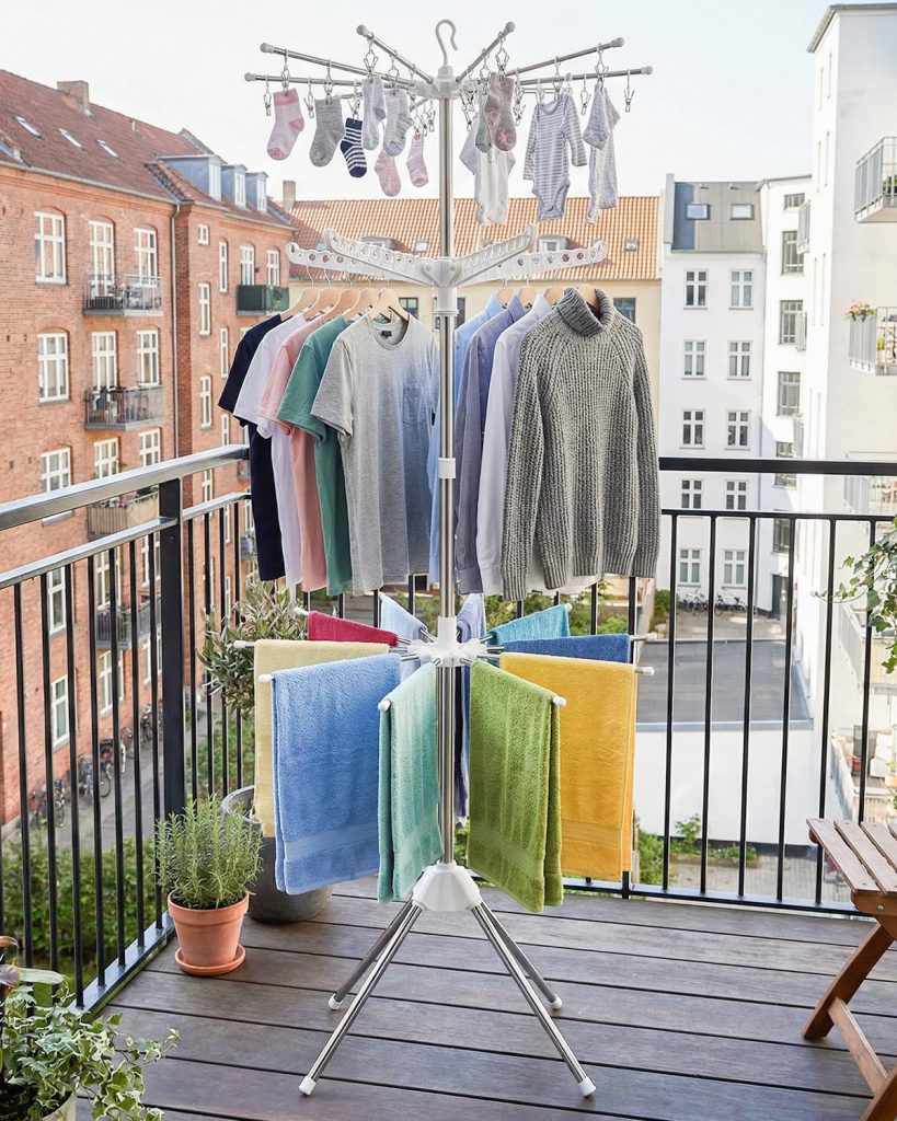Three-Tier Rotating Portable Clothes Drying Rack