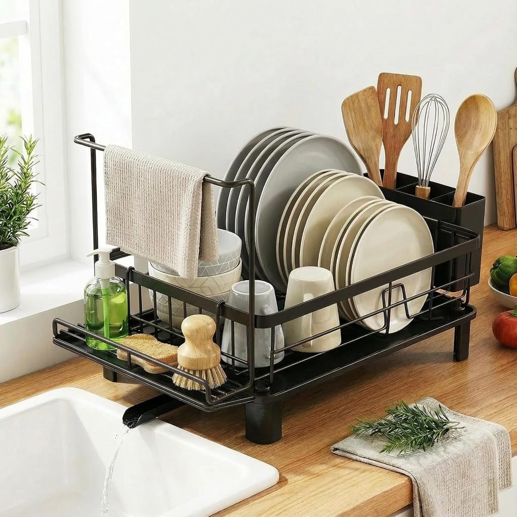 Rack, Stainless Steel Dish Drainer for Kitchen Use