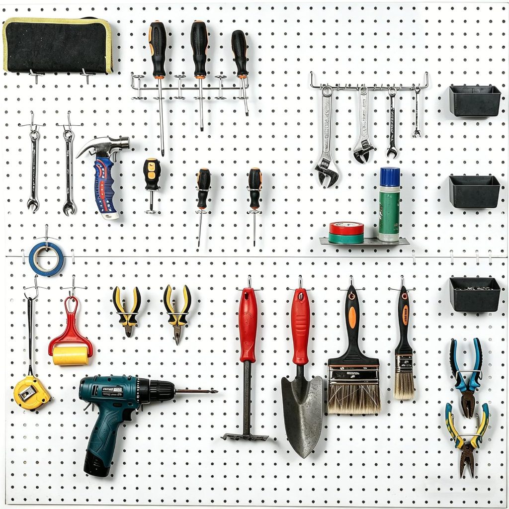 Hooks Assortment with Pegboard Bins, Peg Locks, for Organizing Various Tools, 140 Piece