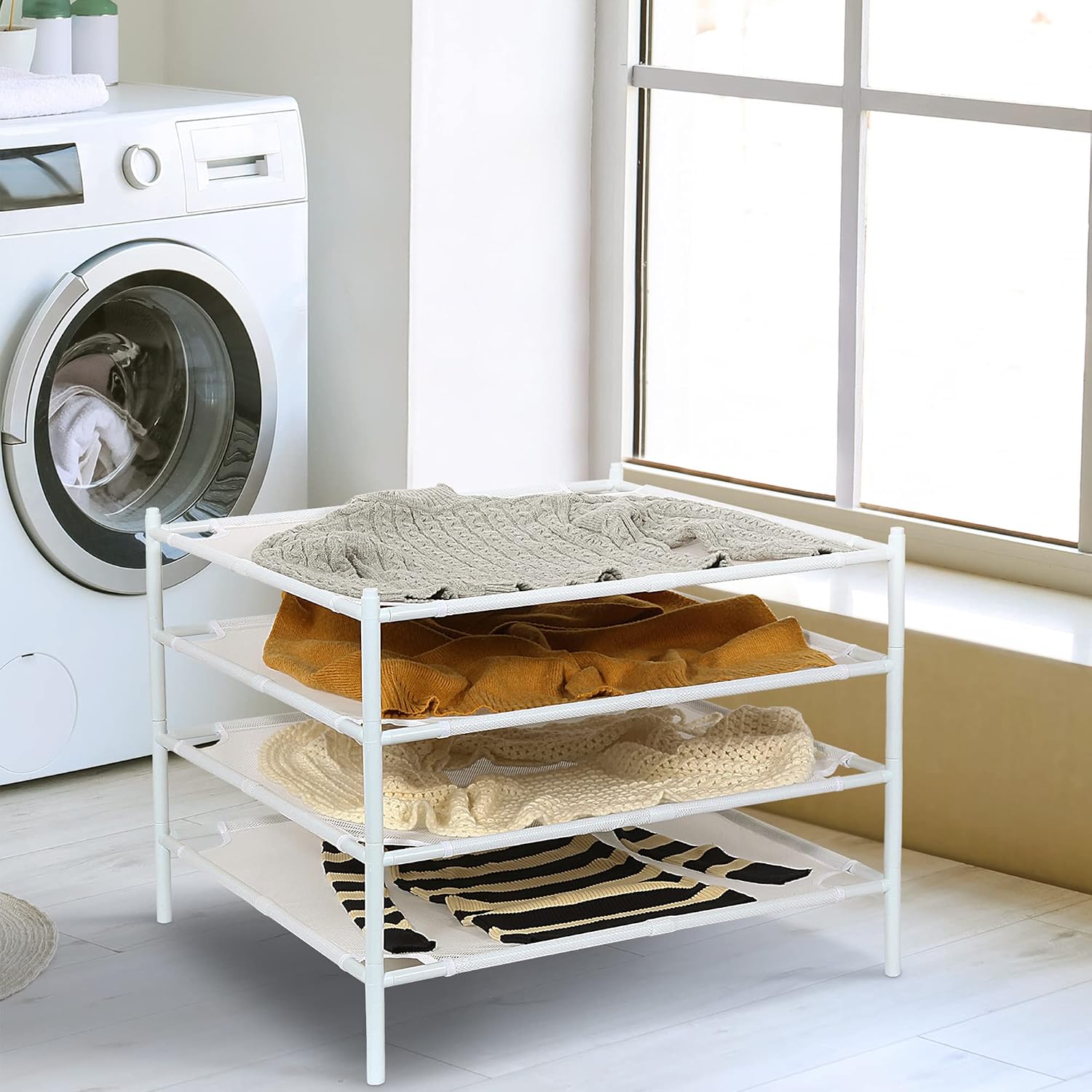 Four-Pack Stackable Mesh Laundry Drying Racks - Image 2