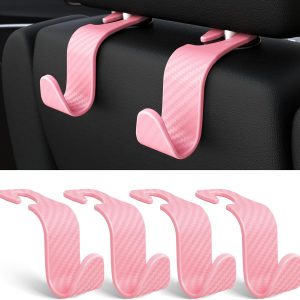 Car Seat Headrest Hook 4 Pack Hanger Storage Organizer Universal for Handbag Purse Coat fit Universal Vehicle Car Black S Type - Image 13