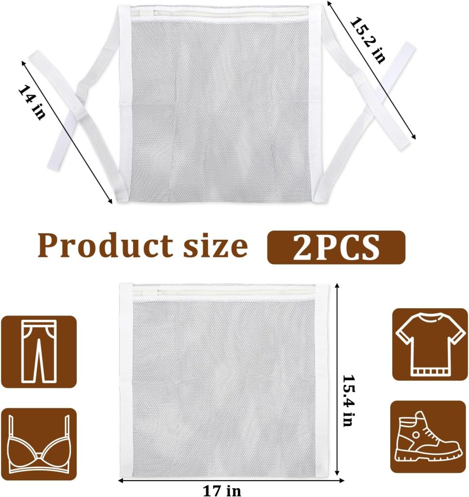 Two-Pack Mesh Shoe Drying Bags for Washer and Dryer