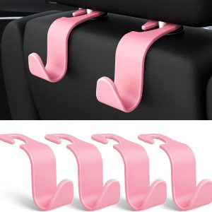 Car Seat Headrest Hook 4 Pack Hanger Storage Organizer Universal for Handbag Purse Coat fit Universal Vehicle Car Black S Type - Image 10