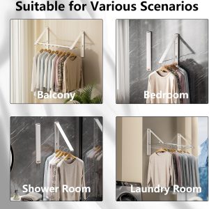 Wall-Mounted Retractable Clothes Drying Rod - Image 2