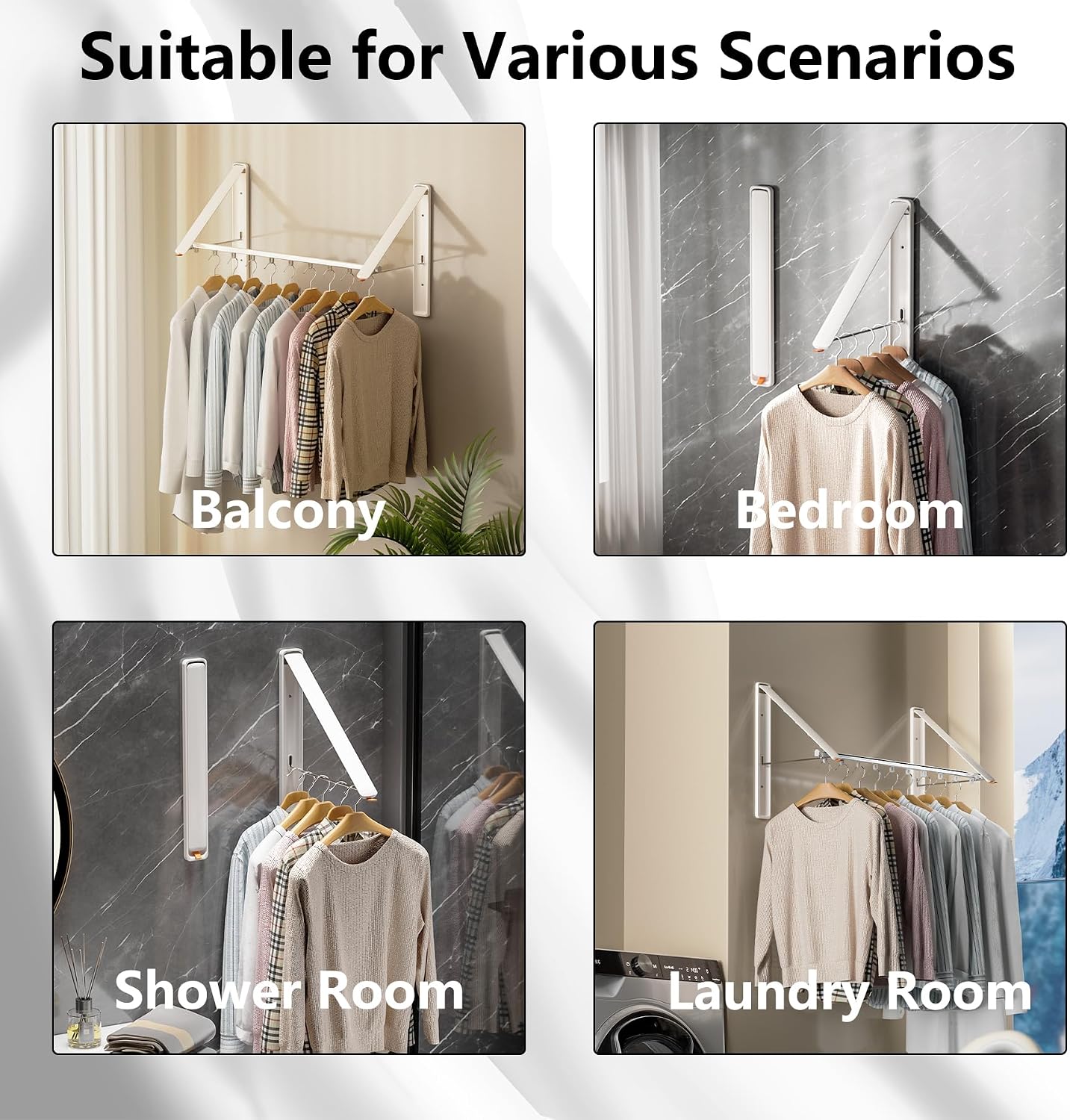 Wall-Mounted Retractable Clothes Drying Rod - Image 2