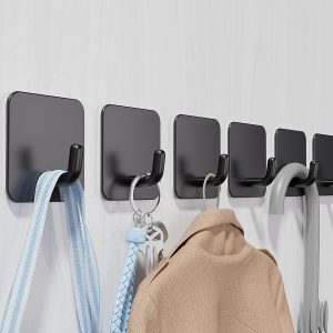 6 Pack Self Adhesive Hooks, Stainless Steel Sticky Hook Heavy Duty, Over 8kg Load - Hooks for Hanging for Towel, Coat, Key, Stick on Bathroom, Kitchen, Door and Wall - Image 5