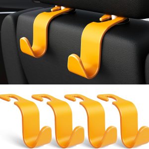 Car Seat Headrest Hook 4 Pack Hanger Storage Organizer Universal for Handbag Purse Coat fit Universal Vehicle Car Black S Type - Image 14