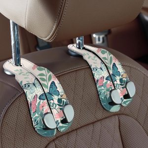 Purse Hook for Car - Universal Premium Stitched Leather and Aluminum-Magnesium Alloy Double Car Seat Back Storage Hook for Purses, Handbags, Bags (2 Pack),Black - Image 3