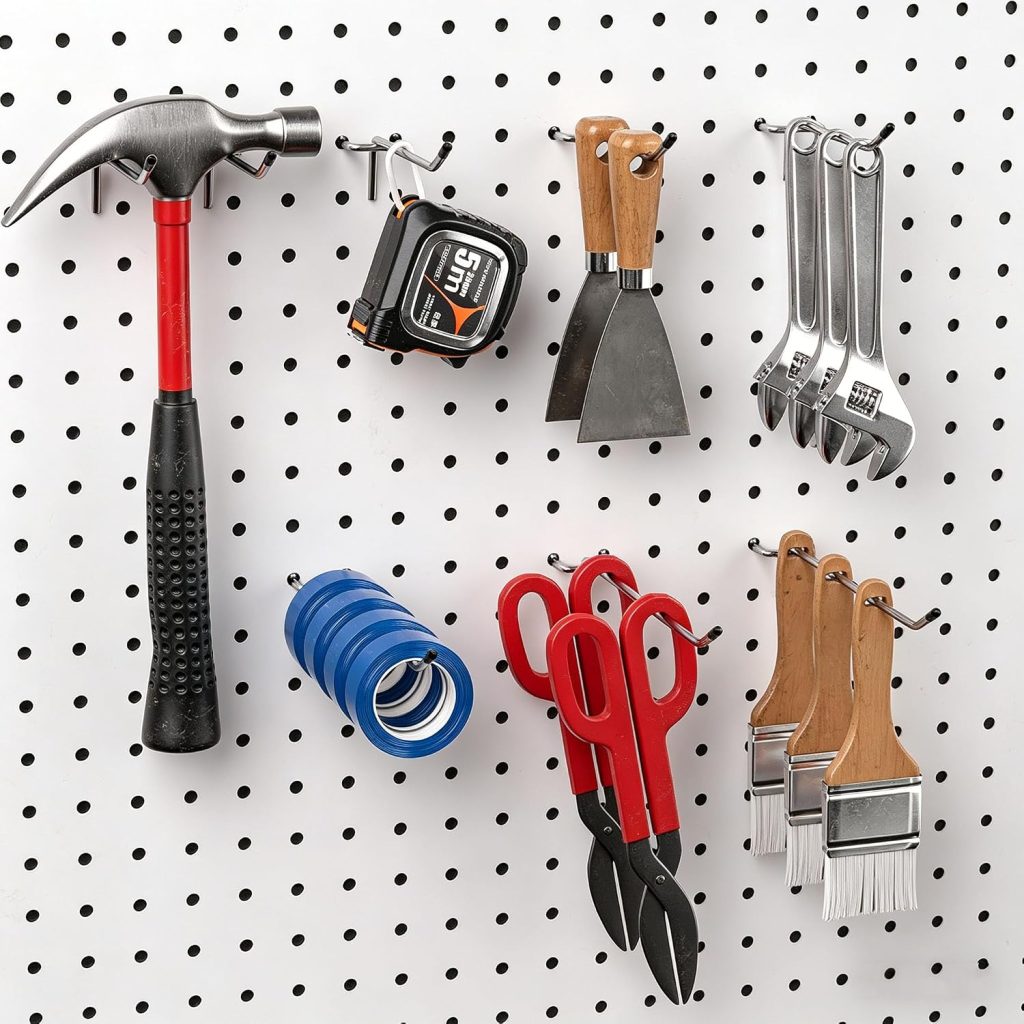 Hooks Assortment with Pegboard Bins, Peg Locks, for Organizing Various Tools, 140 Piece