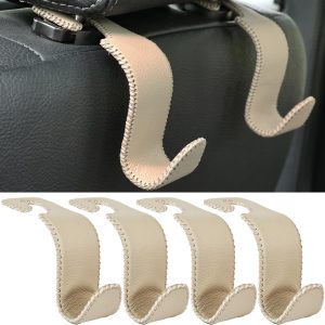 Car Seat Headrest Hook 4 Pack Hanger Storage Organizer Universal for Handbag Purse Coat fit Universal Vehicle Car Black S Type - Image 12
