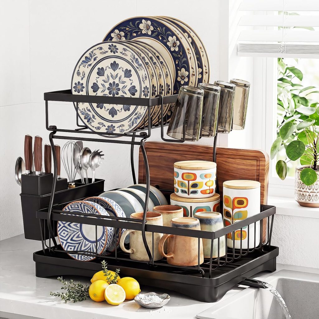 Rack, Stainless Steel Dish Drainer for Kitchen Use