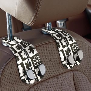 Purse Hook for Car - Universal Premium Stitched Leather and Aluminum-Magnesium Alloy Double Car Seat Back Storage Hook for Purses, Handbags, Bags (2 Pack),Black - Image 11
