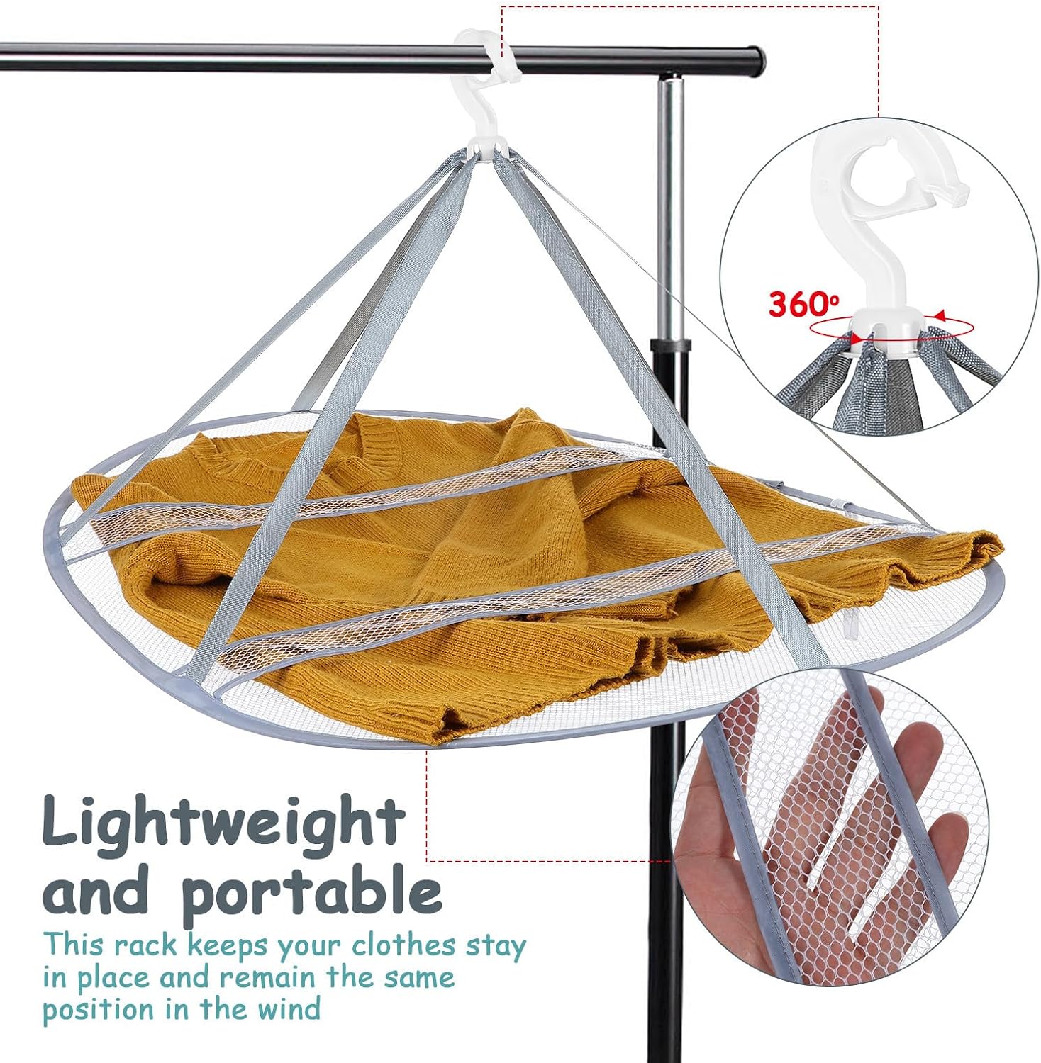 Flat Mesh Laundry Drying Net for Sweaters, Shoes and Socks - Image 8