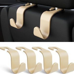 Car Seat Headrest Hook 4 Pack Hanger Storage Organizer Universal for Handbag Purse Coat fit Universal Vehicle Car Black S Type - Image 9