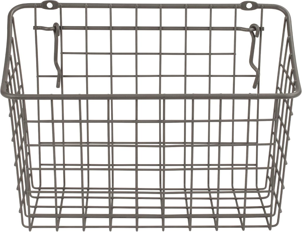 Pegboard & Wall Mount Basket, 10" x 5" 7", Industrial Gray, 10, L