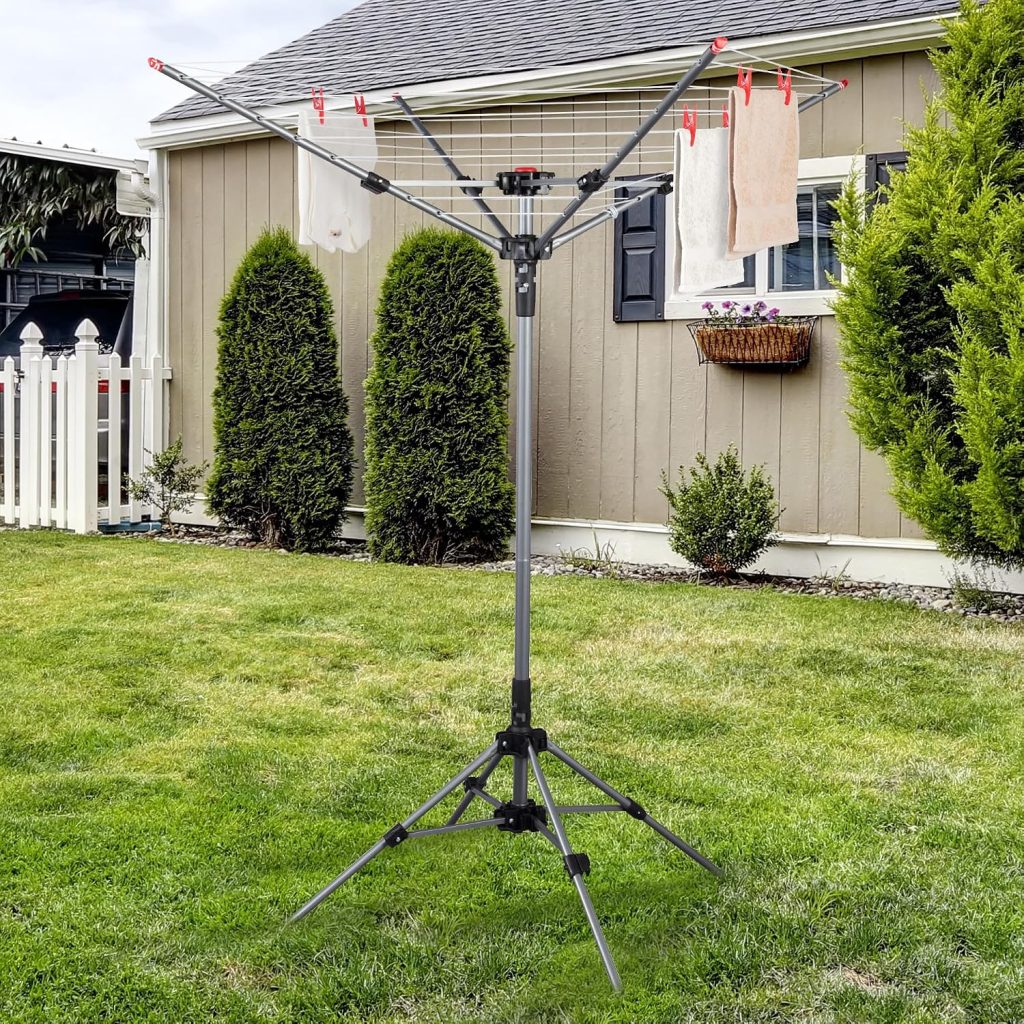 Adjustable Portable Rotary Clothesline, 82 ft