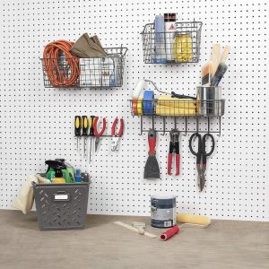 Pegboard & Wall Mount Basket, 10" x 5" 7", Industrial Gray, 10, L - Image 4