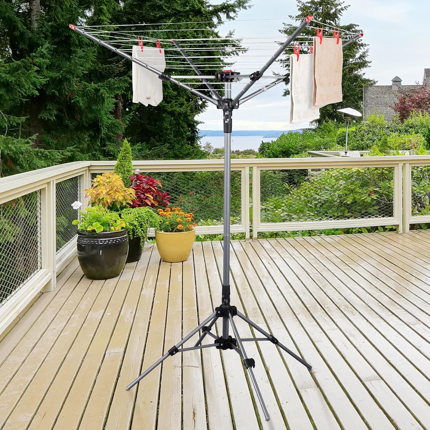 Adjustable Portable Rotary Clothesline, 82 ft - Image 3