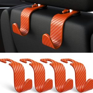 Car Seat Headrest Hook 4 Pack Hanger Storage Organizer Universal for Handbag Purse Coat fit Universal Vehicle Car Black S Type - Image 15
